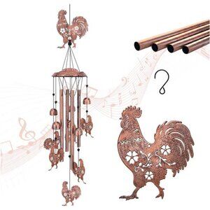 Chicken Wind Chimes Outdoor Chicken Gifts for Women/Men/Mom/Grandma Rooster